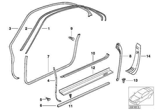Genuine BMW 51728124220 E31 Edge Protection Right PERGAMENT (Inc. 840i, 840Ci & 850Ci) | ML Performance US US Car Parts