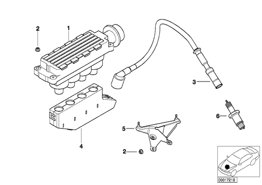 Genuine BMW 12121709207 E46 Ignition Wire ZYL.2 (Inc. 316i 1.9, 316Ci & 318i) | ML Performance US Car Parts