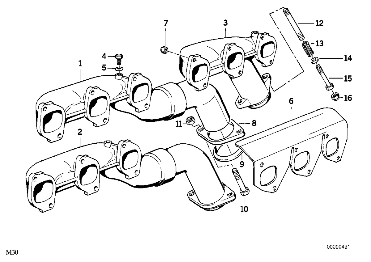 Genuine BMW 11621716884 E24 E28 E34 Stud Bolt M8X95 (Inc. 535i, 730iL & 530i) | ML Performance US US Car Parts