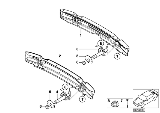Genuine BMW 51127055667 E46 Shock Absorber, Rear Left, Tv Antenna (Inc. 318Ci, 330Cd & 320Cd) | ML Performance US US Car Parts