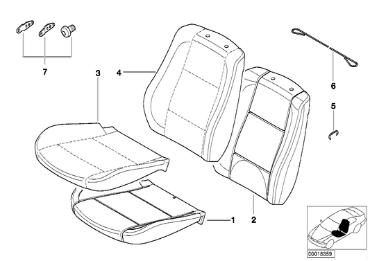 Genuine BMW 52107047023 E46 Seat Cover Cloth ANTHRAZIT (Inc. 325Ci, 320Cd & 323i) | ML Performance US US Car Parts