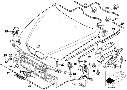 Genuine BMW 51238226620 E39 E38 Bowden Cable Lever (Inc. 750iL, M5 & 530d) | ML Performance US US Car Parts