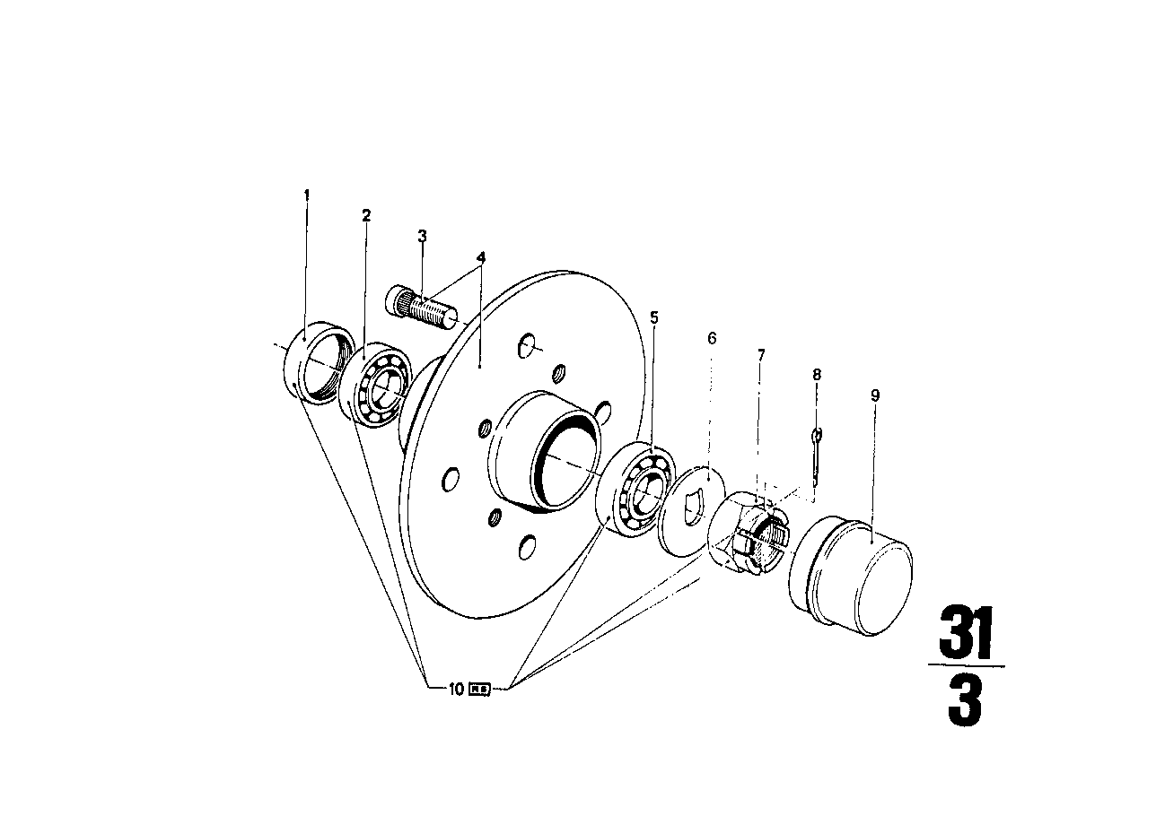 Genuine BMW 31211107456 E21 E24 E12 Wheel Bearing Repair Kit (Inc. 3.0CS, 2.5CS & 2800Bav) | ML Performance US Car Parts