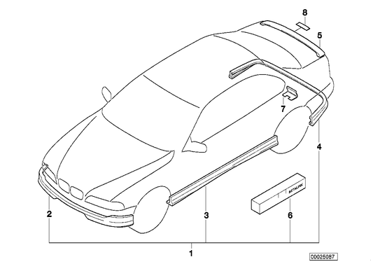 Genuine BMW 82699408497 E39 Stoplamp Rear Spoiler ERSATZTEIL (Inc. 530i, 525d & 535i) | ML Performance US Car Parts