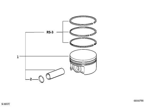 Genuine BMW 11257749818 Piston 86,91mm O. RING (Inc. E36 M3) | ML Performance US US Car Parts