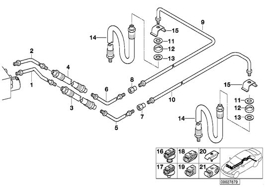 Genuine BMW 34326755533 E39 E38 Pipe M12/M12-314mm (Inc. 740iL, 730iL & 540iP) | ML Performance US US Car Parts