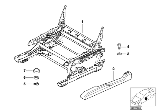 Genuine BMW 52108226268 E46 E53 E83 Seat Mechanism Right (Inc. X5 3.0d, X3 2.5si & 316i 1.9) | ML Performance US US Car Parts