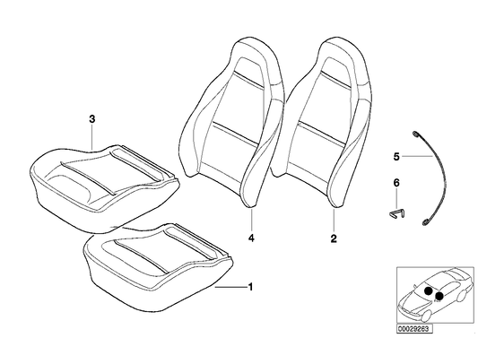 Genuine BMW 52108410299 E36 Cover Backrest, Leather O2SW,Q8SW SCHW. (Inc. Z3 2.8 & Z3 3.0i) | ML Performance US US Car Parts