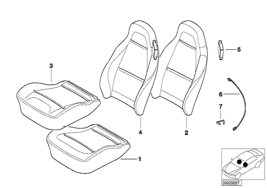 Genuine BMW 52107035399 E36 Cover Backrest Leather Left V3,V4PB BLAU (Inc. Z3 2.2i, Z3 2.5 & Z3 1.9) | ML Performance US US Car Parts