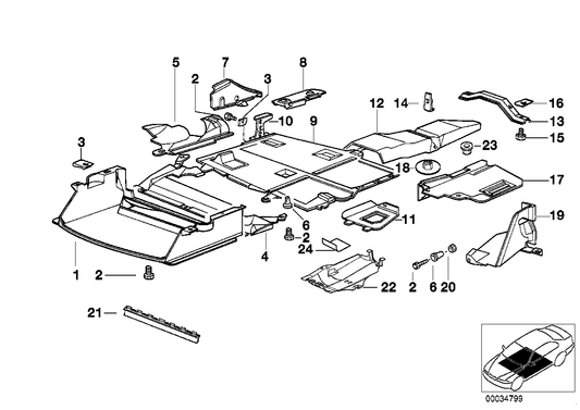 Genuine BMW 51718194500 E36 Underfloor Coating Center (Inc. 318ti, 325tds & 318tds) | ML Performance US US Car Parts