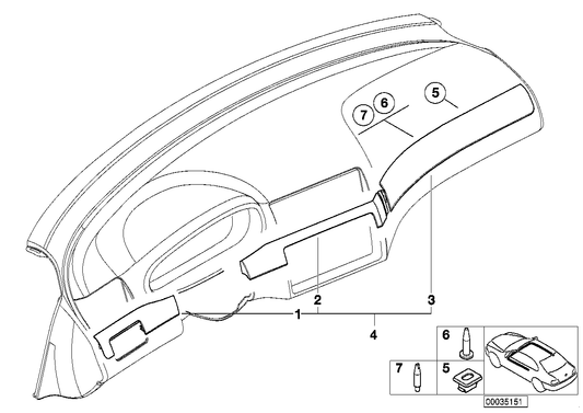 Genuine BMW 51458234734 E46 Decorative Strip, Dashboard Right BEIGE HOCHGLANZ (Inc. 328Ci, 325xi & 330d) | ML Performance US US Car Parts