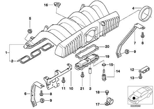Genuine BMW 11611703782 E36 Front Intake Manifold Support (Inc. 328i, 320i & 323i) | ML Performance US US Car Parts