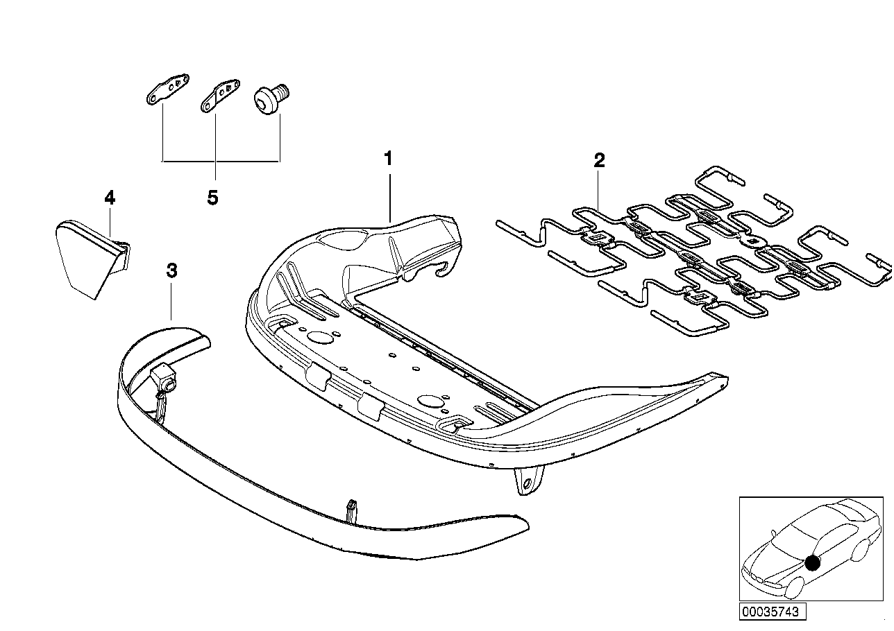 Genuine BMW 52108261123 E53 Front Seat Cover GRAU (Inc. X5 4.6is, X5 3.0d & X5 4.4i) | ML Performance US Car Parts