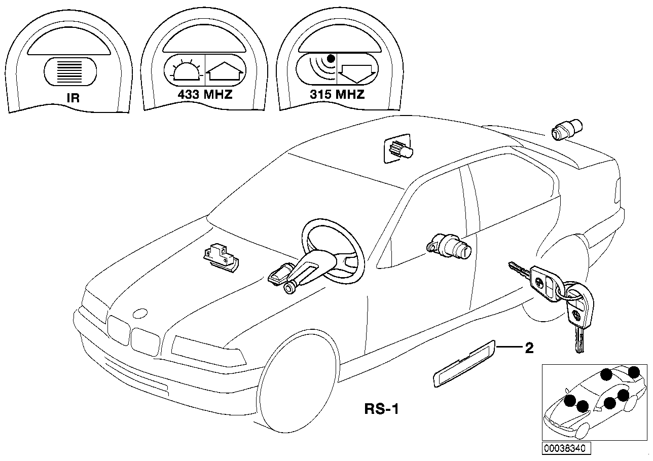 Genuine BMW 51218194531 E36 Repair Kit One-Key Locking System (Inc. 325is, 316i 1.6 & 316i) | ML Performance US US Car Parts