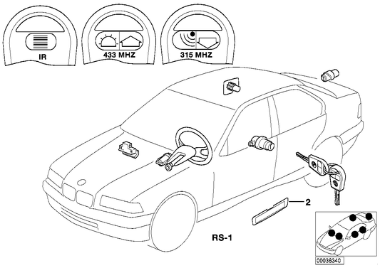 Genuine BMW 51218194531 E36 Repair Kit One-Key Locking System (Inc. 325is, 316i 1.6 & 316i) | ML Performance US US Car Parts