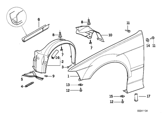 Genuine BMW 41358122429 E36 Side Panel, Front Left (Inc. 318i, 320i & 325i) | ML Performance US US Car Parts