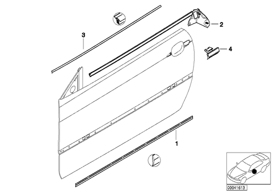 Genuine BMW 51328227626 E46 Outer Weatherstrip, Right SCHWARZ (Inc. 330Ci, 320Ci & 316Ci)