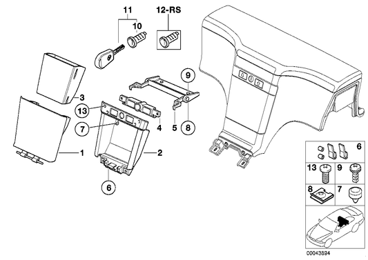 Genuine BMW 51168407137 E36 Hinged Compartment SCHWARZ (Inc. Z3 2.5i, Z3 3.0i & Z3 2.2i) | ML Performance US US Car Parts