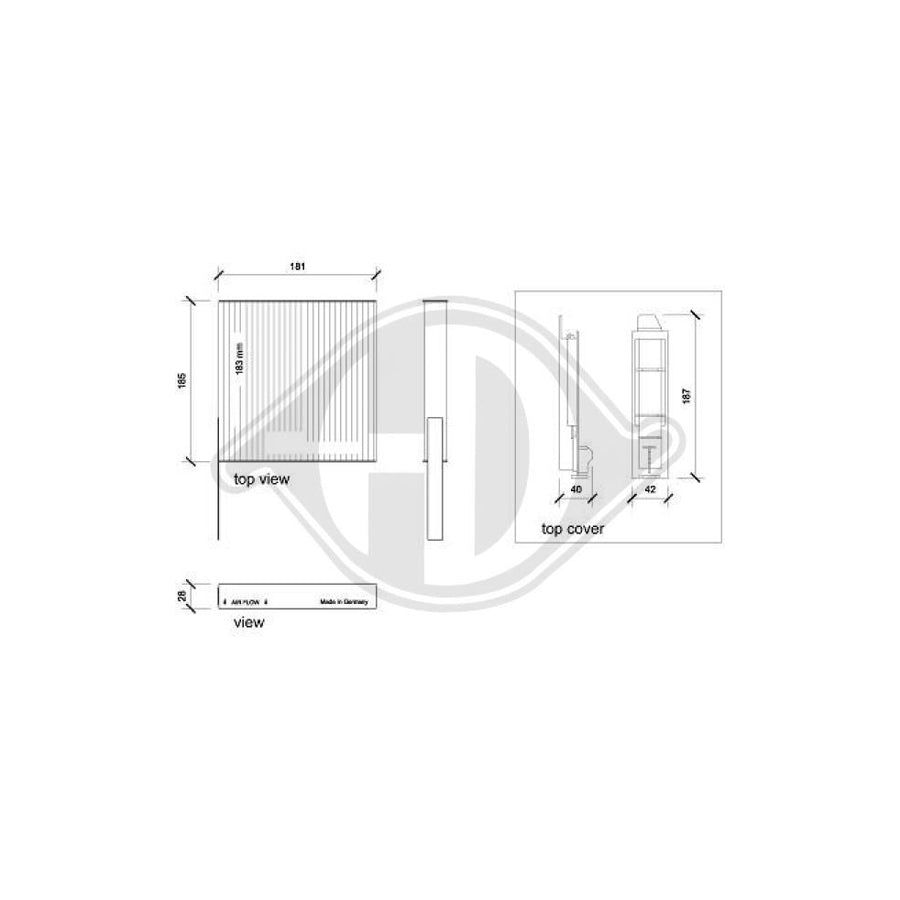DIEDERICHS DCI0123-1 Pollen Filter