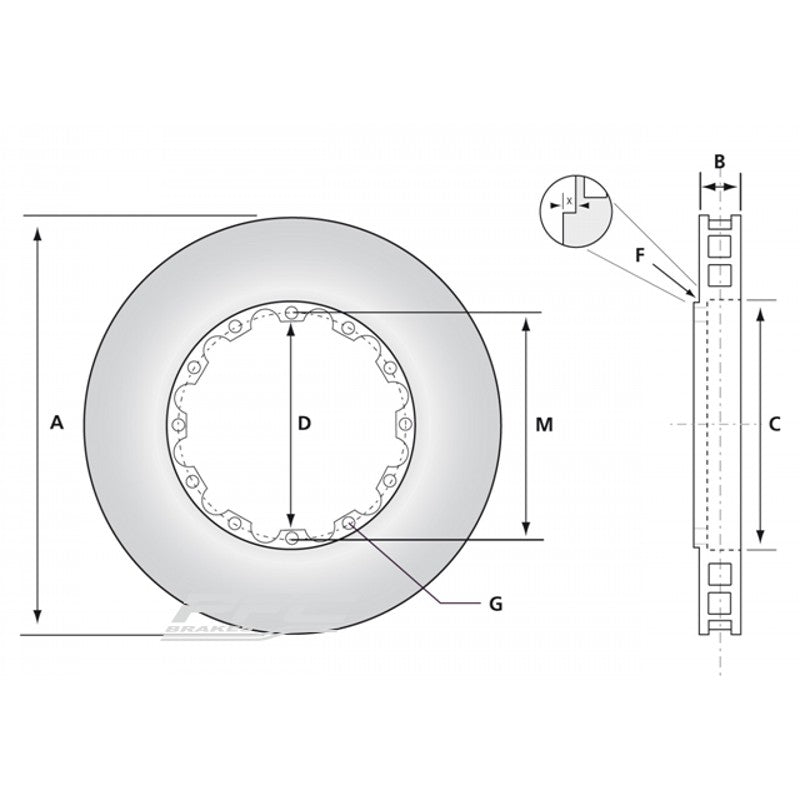 PFC 380.32.0052.452 REPLACEMENT FRONT ROTOR FOR PORSCHE 992 CUP