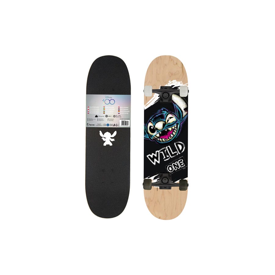 Disney 59199 BIG WOODEN SKATEBOARD D100 STITCH WILD ONE
