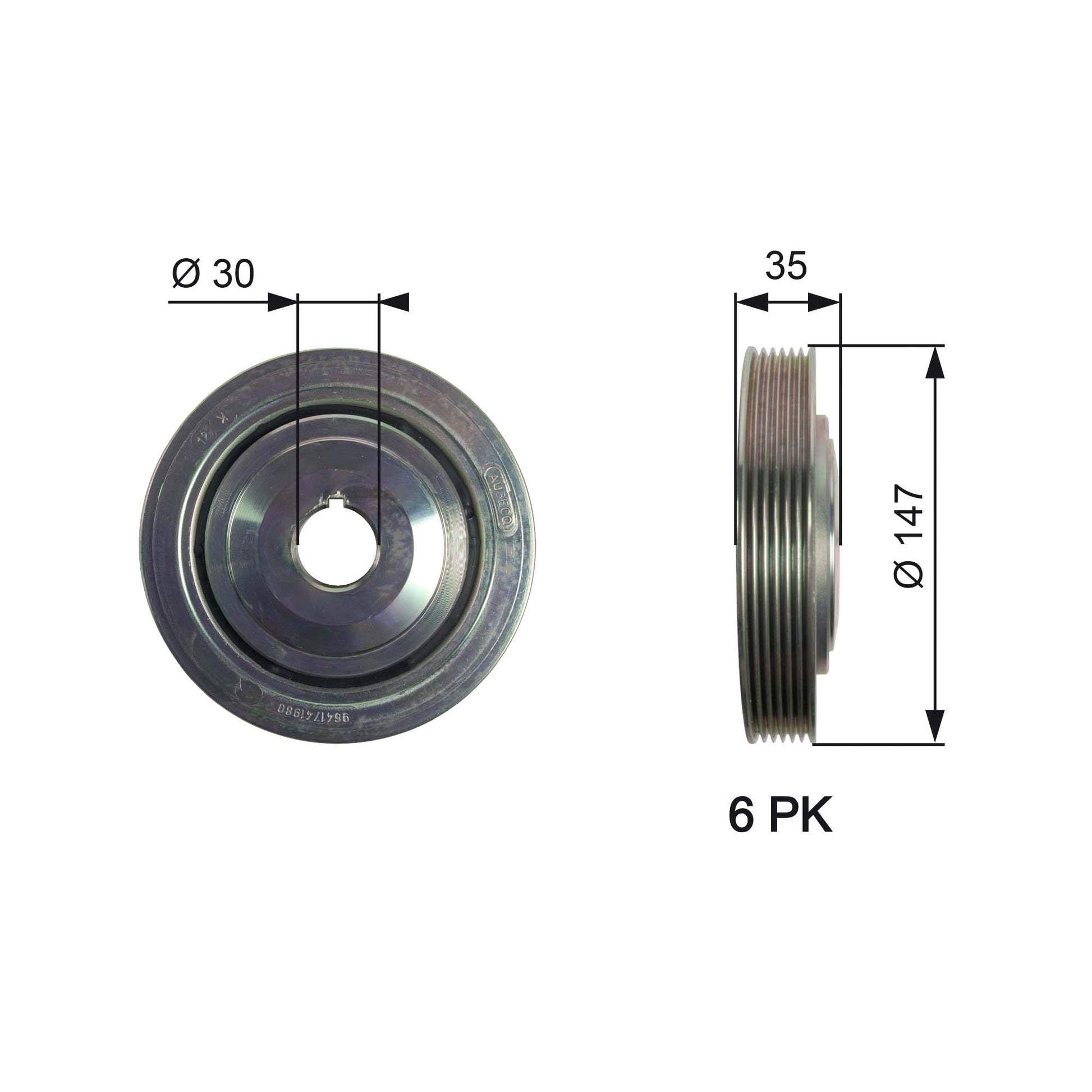 GATES GATTVD1101 Crankshaft Belt Pulley