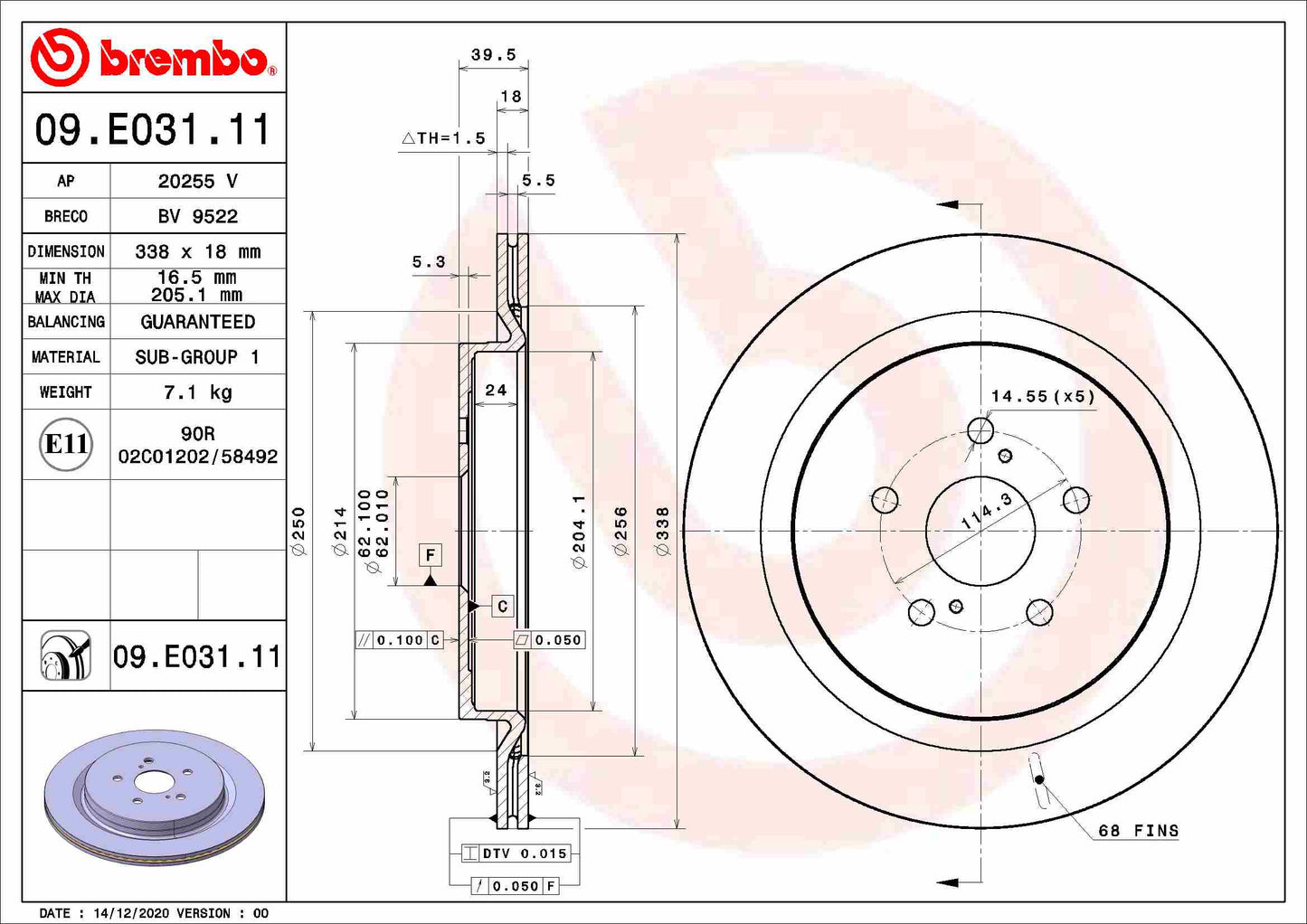 MERITOR MERSJ4098 Disc Brake Caliper Repair Kit