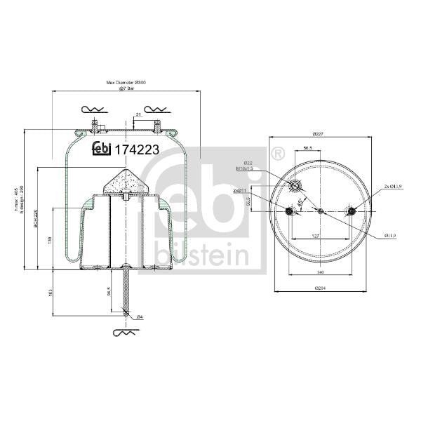FEBI FE174223 Air Suspension Bellow