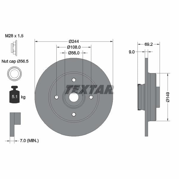 AUTOFREN SEINSA D7-234C Brake Caliper Guide Sleeve Kit