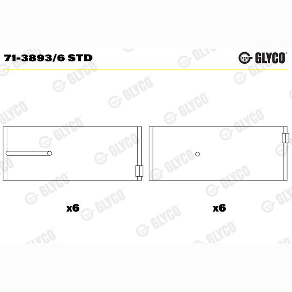 GLYCO 71-3893/6STD Connecting Rod Bearing