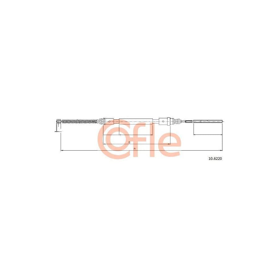 Cofle 10.6220 Hand Brake Cable for Peugeot 406