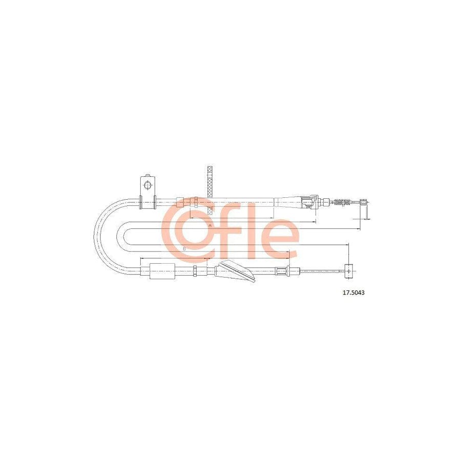 Cofle 92.17.5043 Hand Brake Cable for Suzuki Ignis I (Fh)