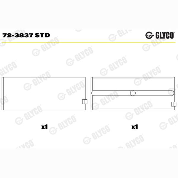 GLYCO 723837STD Crankshaft Bearing