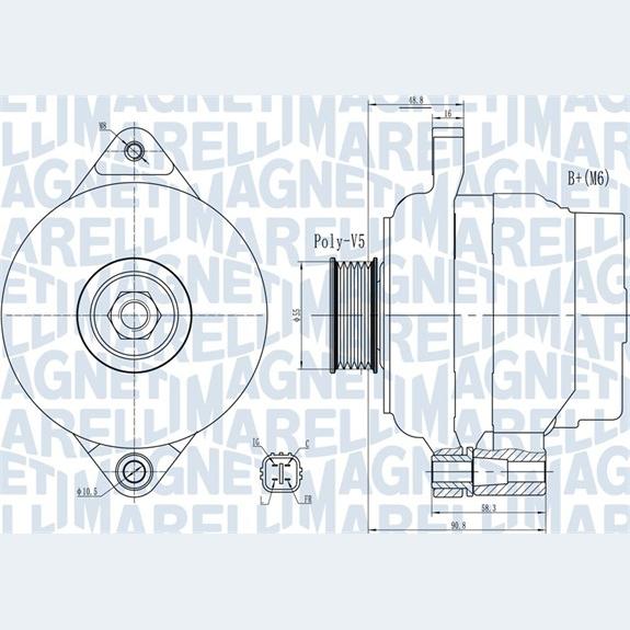 MAGNETI MARELLI 063732004010 Alternator