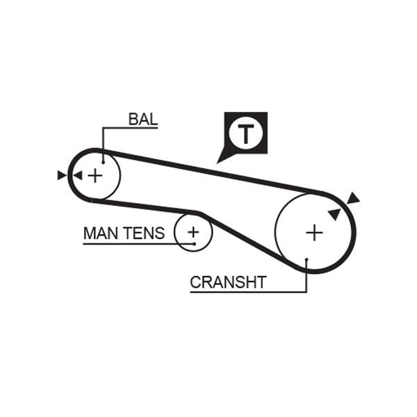GATES GAT1257RM Timing Belt