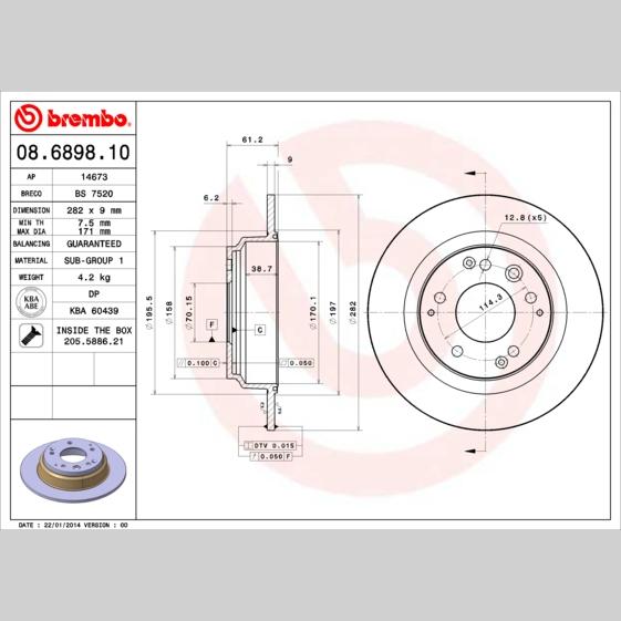 OE IVECO 93162189 Disc Brake Caliper Repair Kit