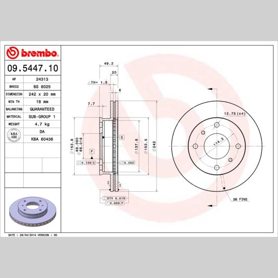 BPART F-1602 Disc Brake Caliper Repair Kit