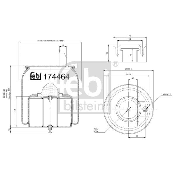 FEBI FE174464 Air Suspension Bellow