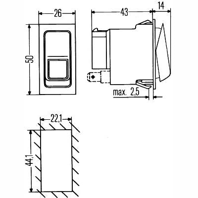 HELLA 6FH007832-107 Switch