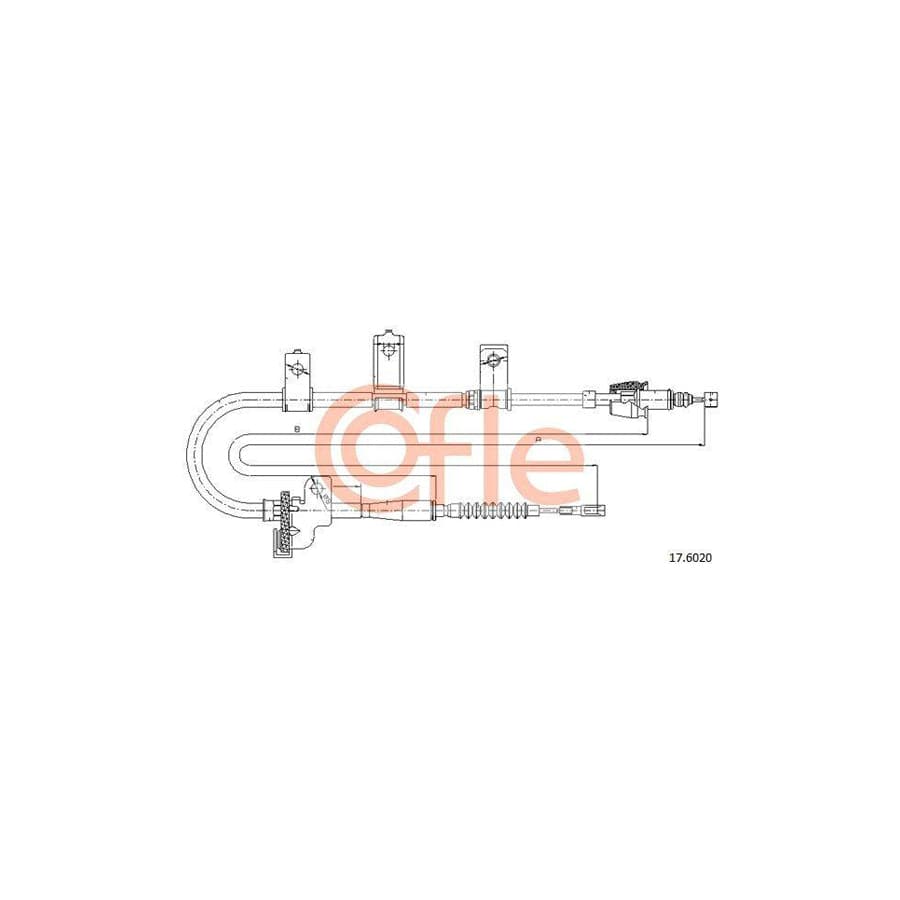 Cofle 17.6020 Hand Brake Cable for KIA Picanto I (Sa)