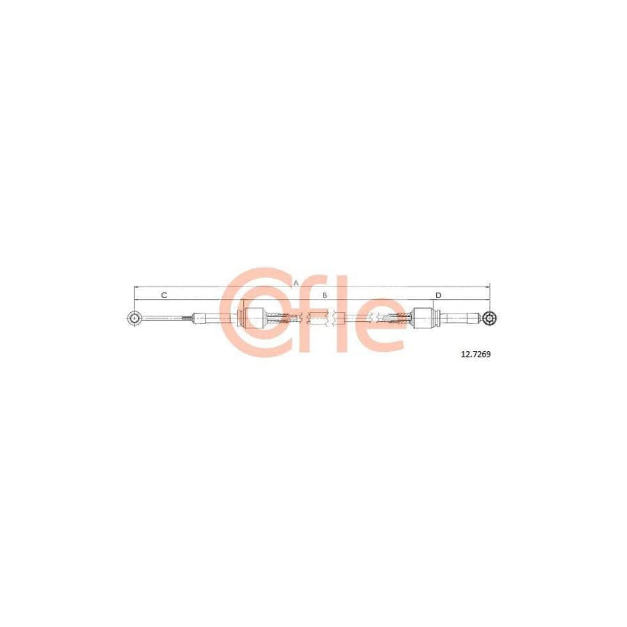 Cofle 92.12.7269 Cable, Manual Transmission for Fiat Cinquecento (170)
