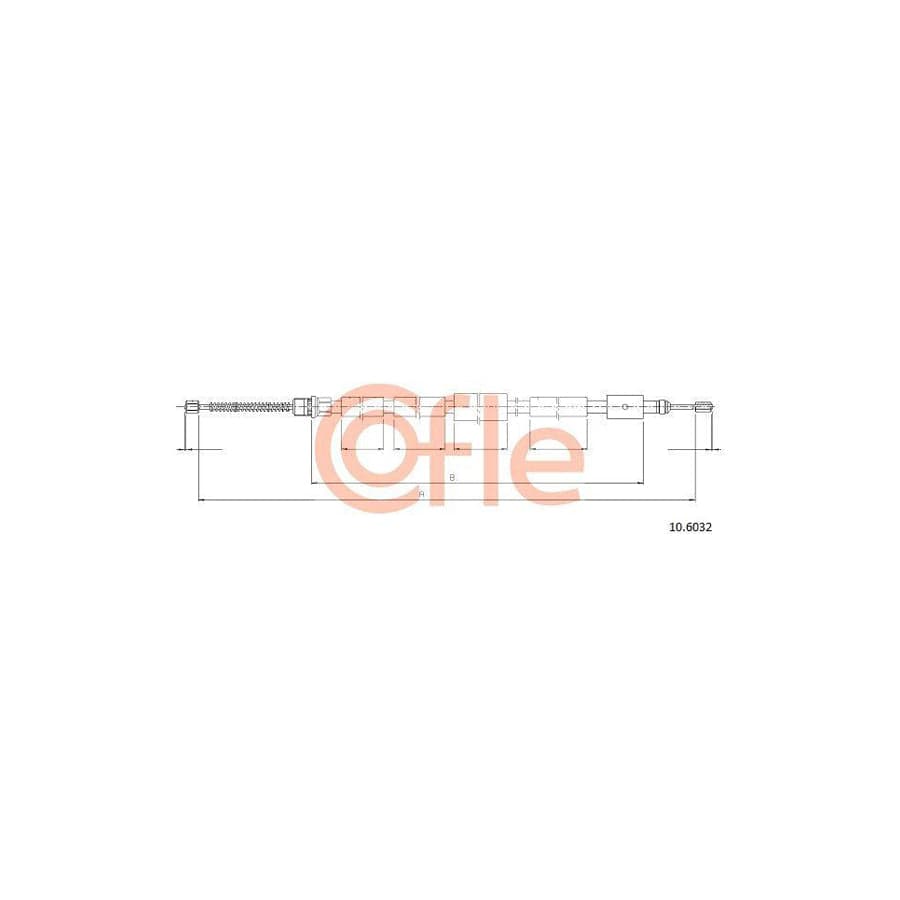 Cofle 92.10.6032 Hand Brake Cable for Peugeot 306