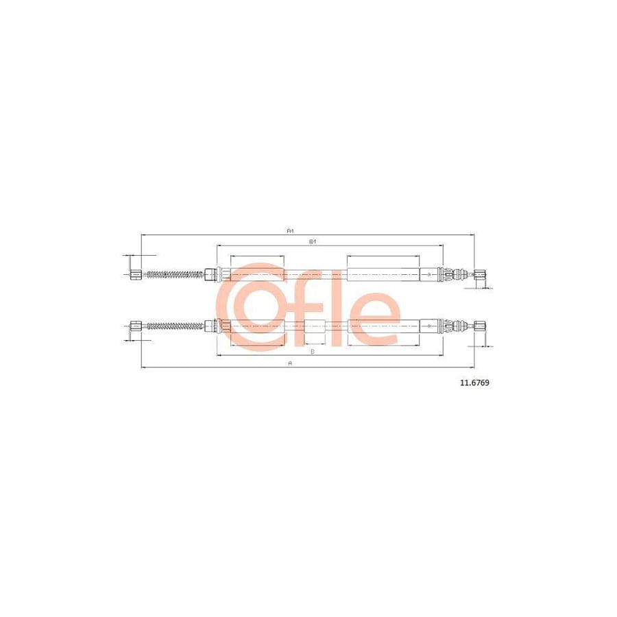 Cofle 92.11.6769 Hand Brake Cable for Renault Espace III (Je)