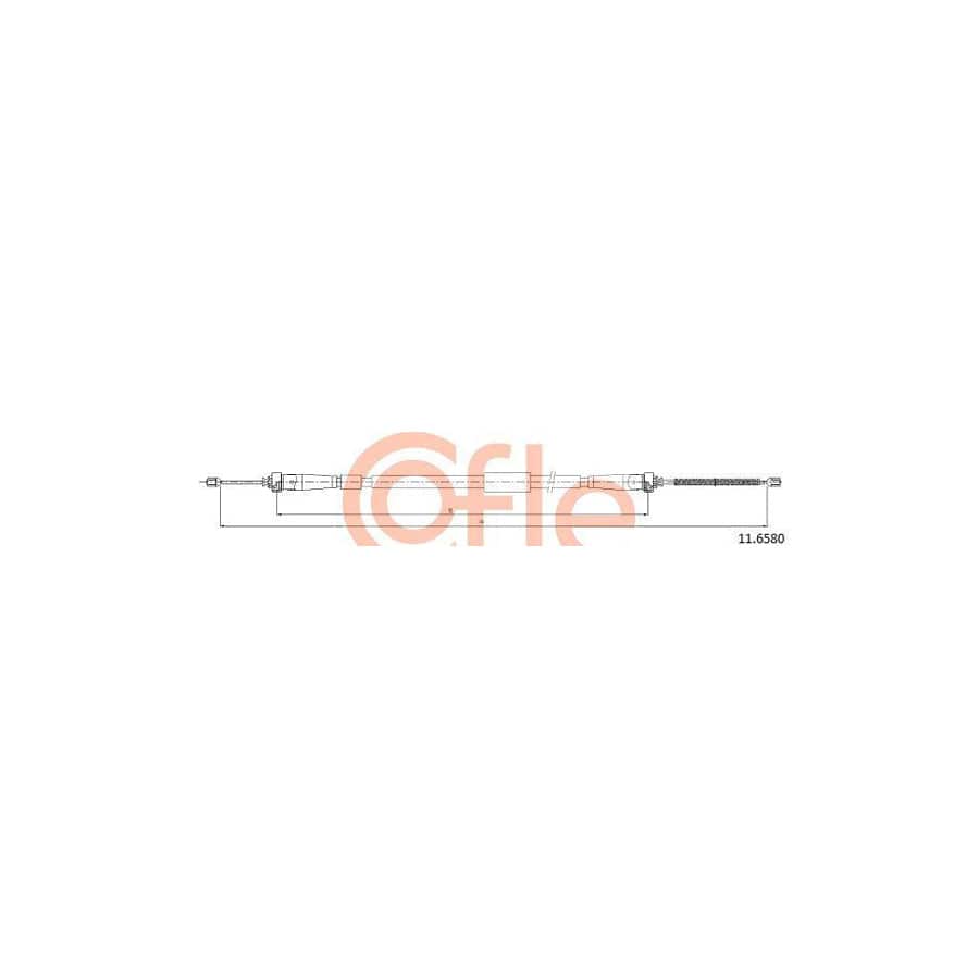 Cofle 92.11.6580 Hand Brake Cable for Renault Clio