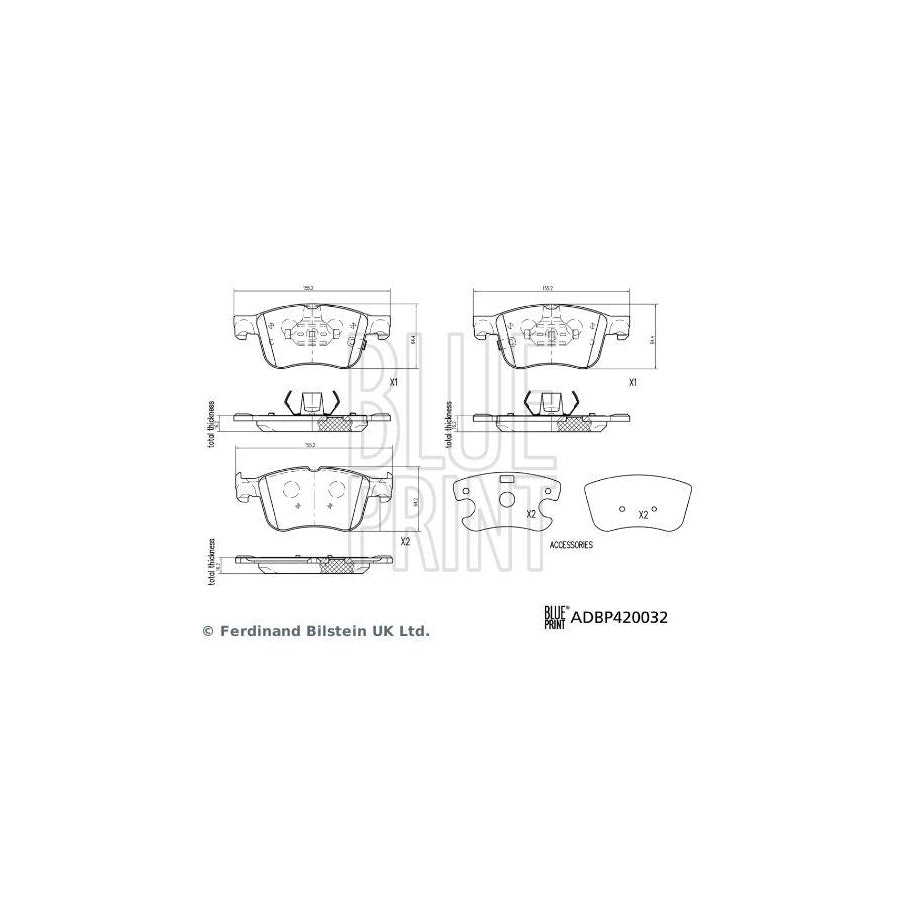 Blue Print Adbp420032 Brake Pad Set