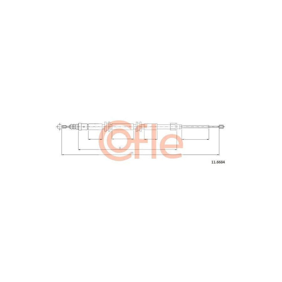 Cofle 92.11.6684 Hand Brake Cable for Renault Kangoo