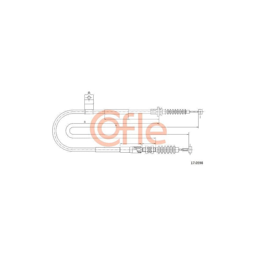 Cofle 17.0598 Hand Brake Cable for Mazda MX-5 I (Na)