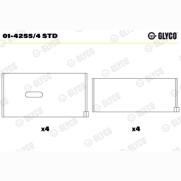 GLYCO 01-4255/4STD Connecting Rod Bearing