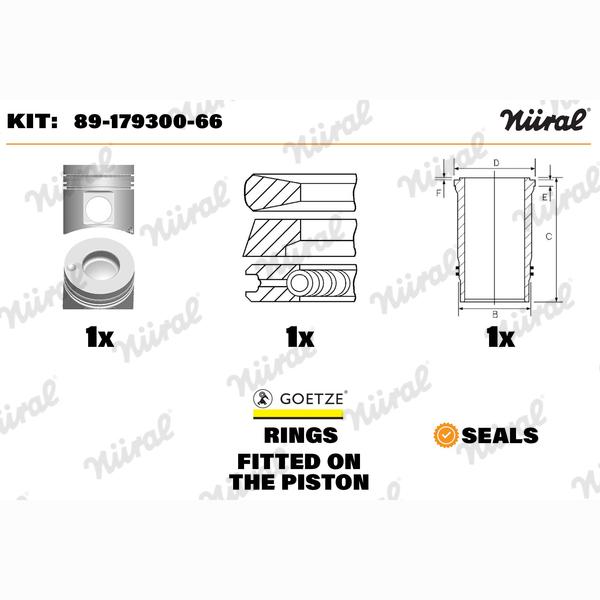 NURAL 89-179300-66 Piston/Cylinder Liner Repair Kit