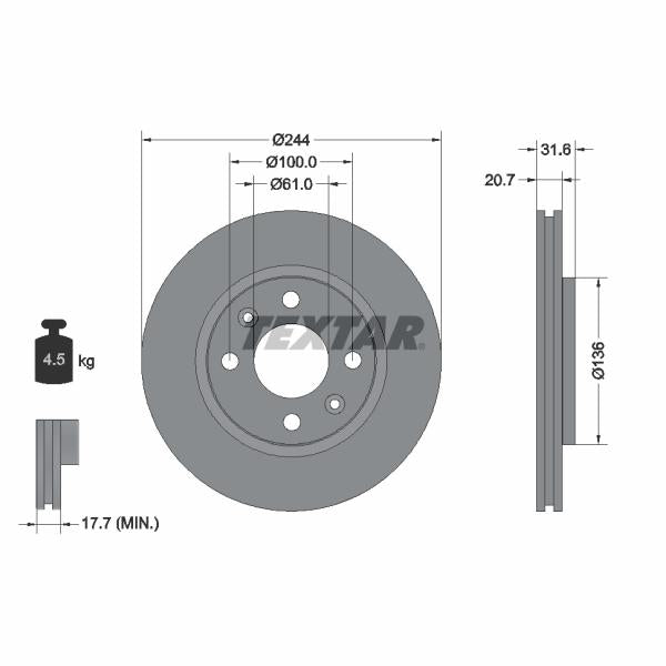WABCO 4324259282 Brake Caliper Guide Bellow